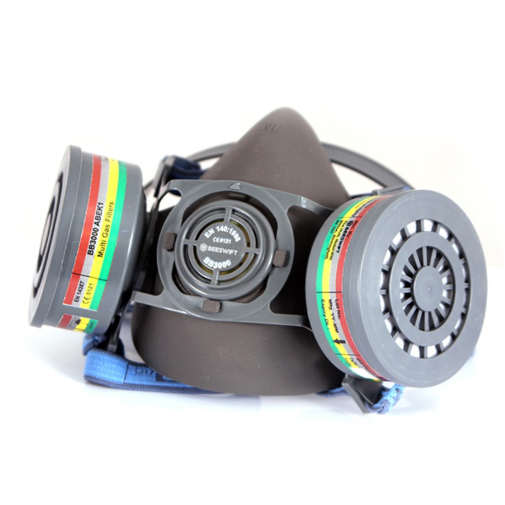 Face respirator half mask with replaceable ABEK1 filters - redoakdirect.com