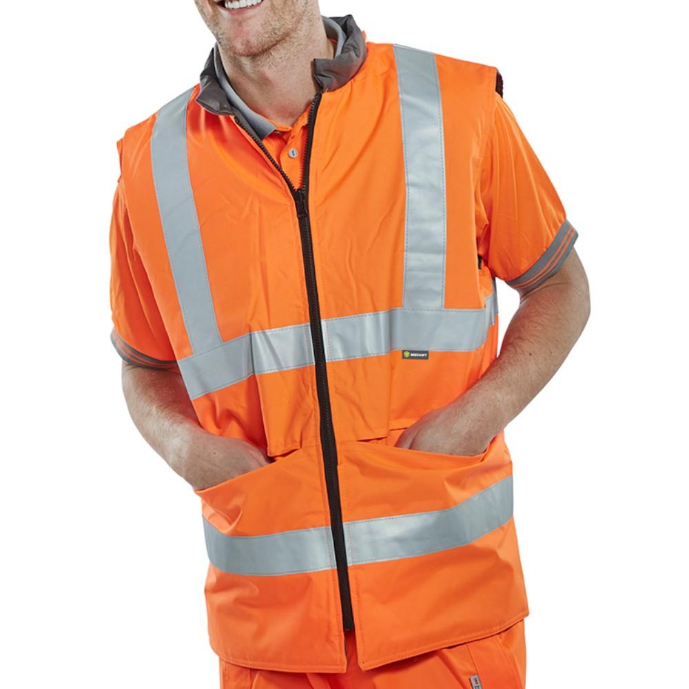 High Visibility Orange Reversible Bodywarmer