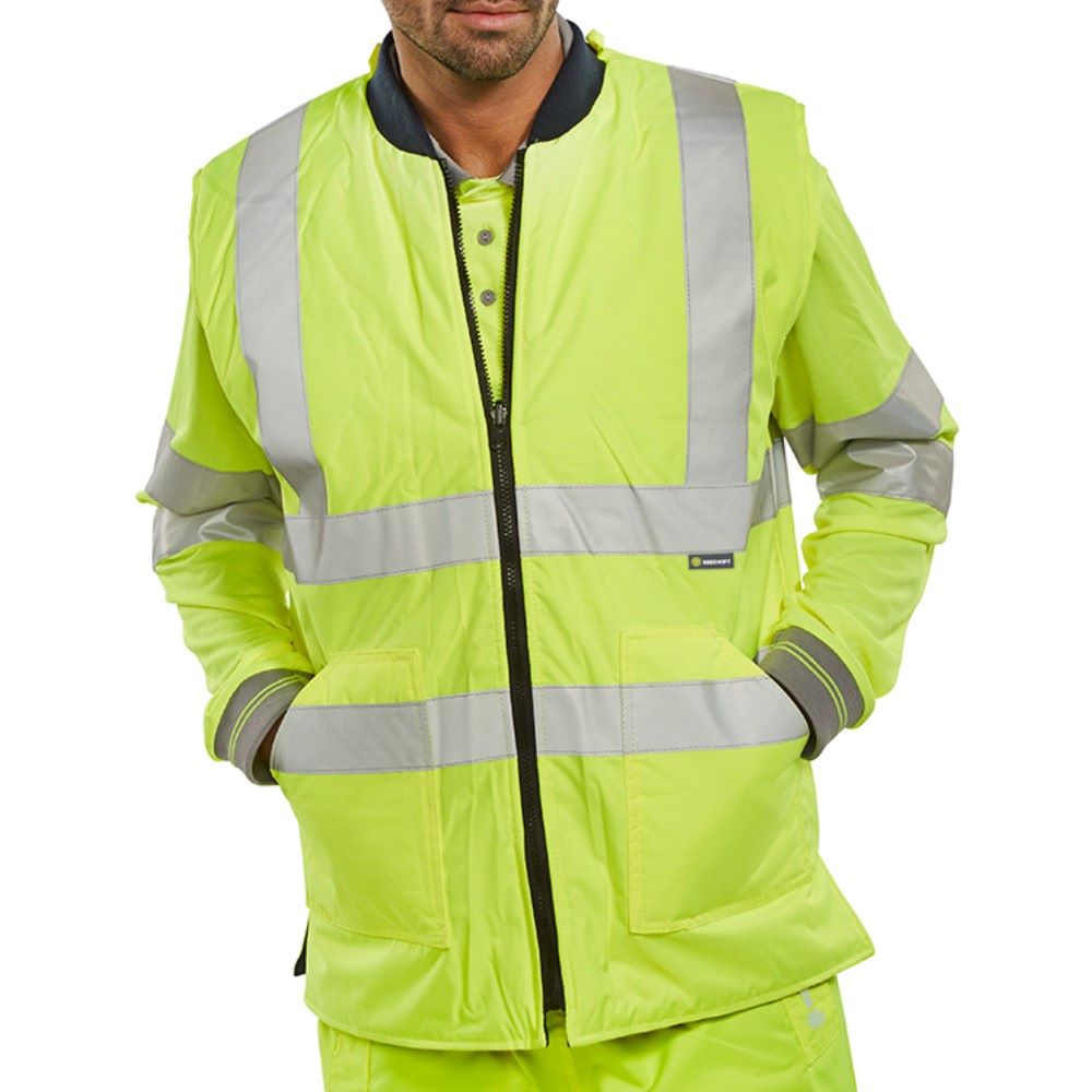 High Visibility Yellow Reversible Bodywarmer