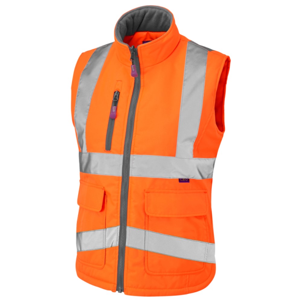 Ladies Sandymere Premium High Visibility Orange Bodywarmer