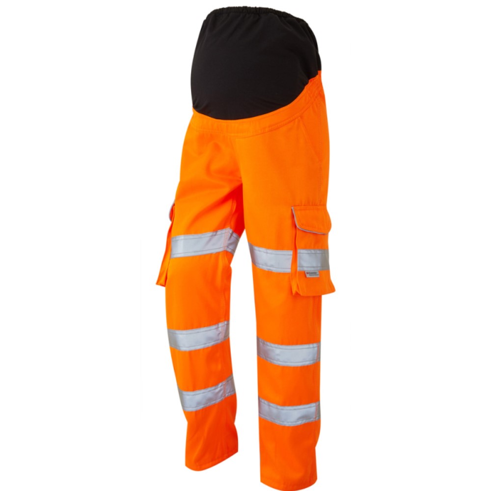 Leo Hi Visibility Verity Maternity Orange Ladies Cargo Trouser