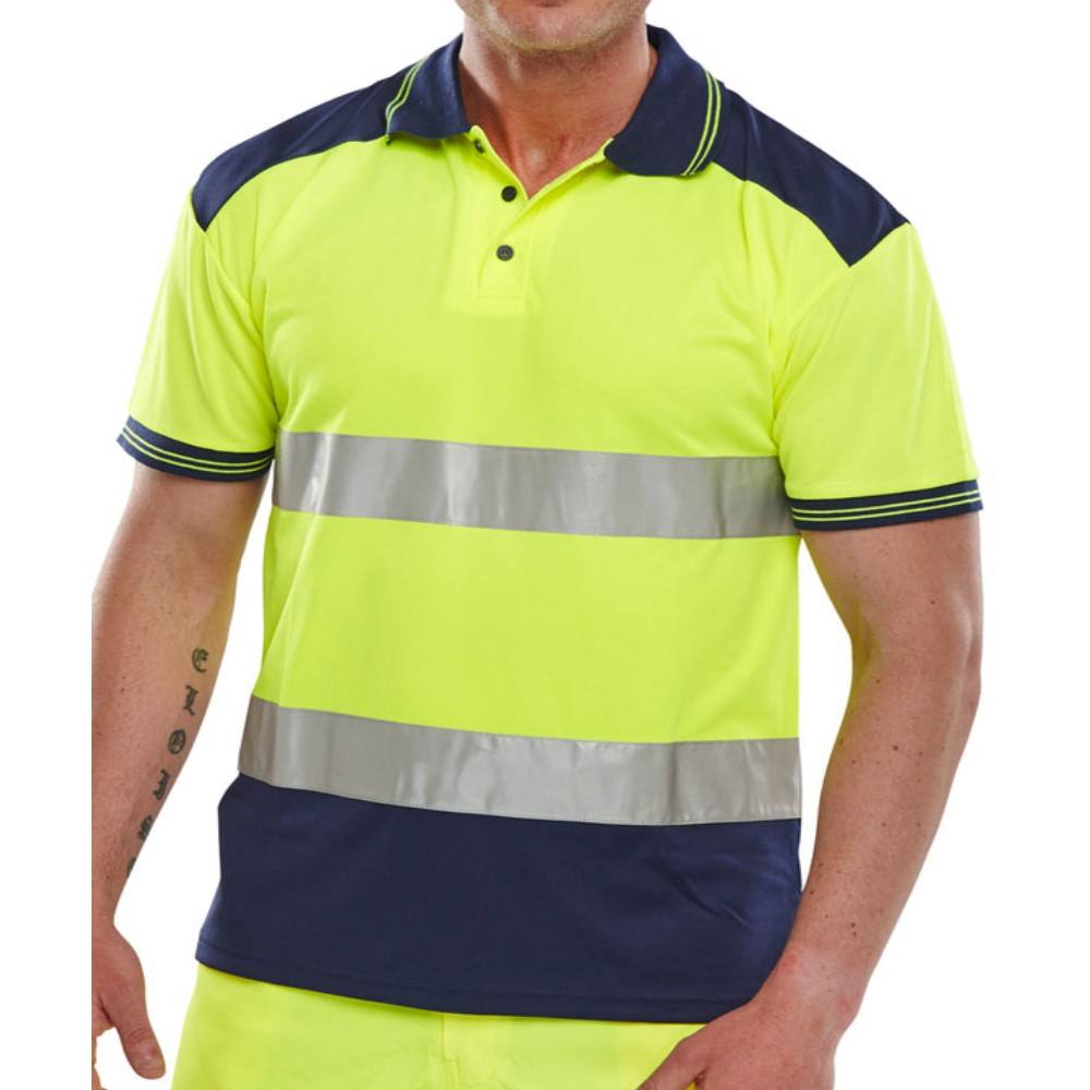 High Visibility Yellow & Navy Polo Shirt