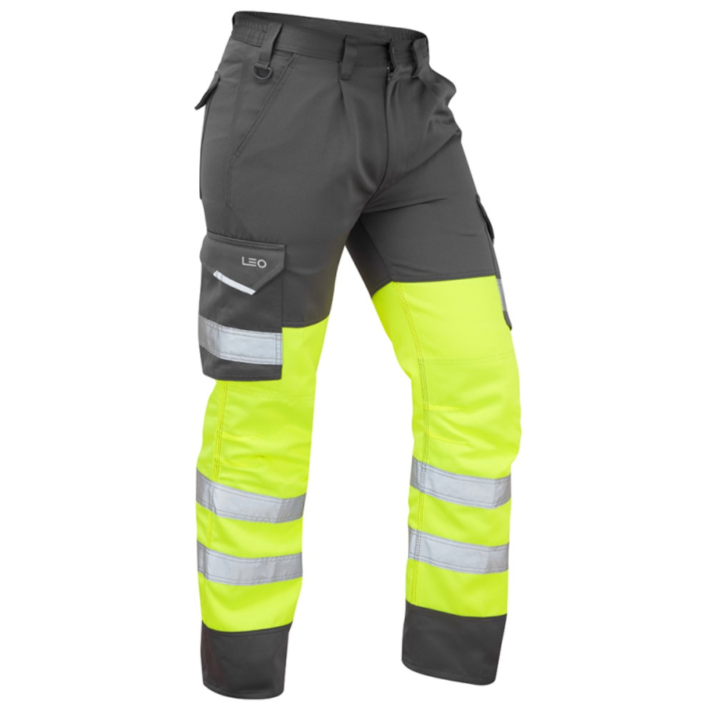 High Visibility Superior Yellow & Grey Cargo Trousers ENISO 20471