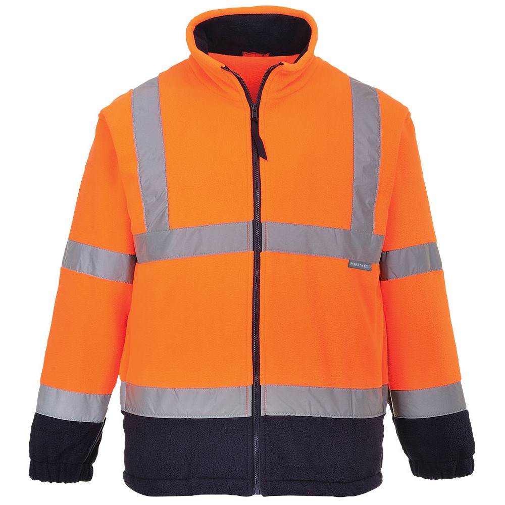 High Visibility F301 Orange & Navy Two-Tone Fleece Jacket