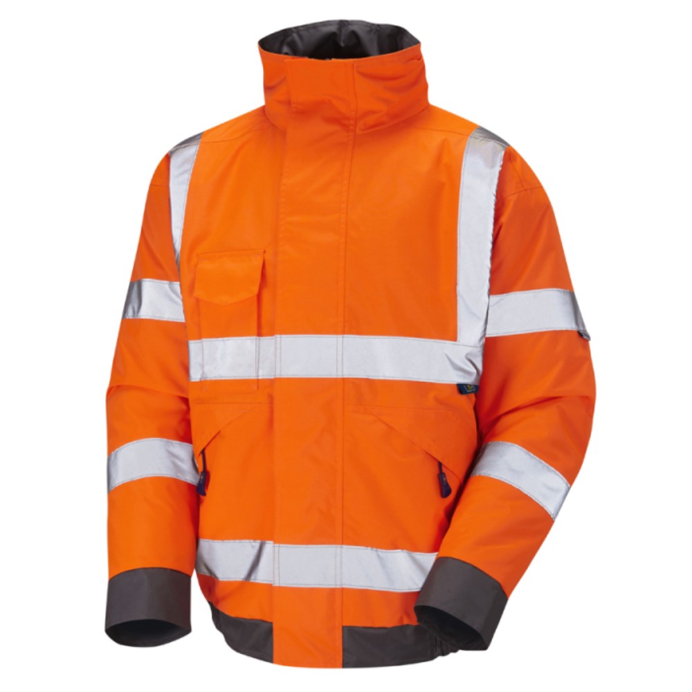 High Visibility J01 Superior Orange Waterproof Bomber Jacket ENISO20471 Class 3