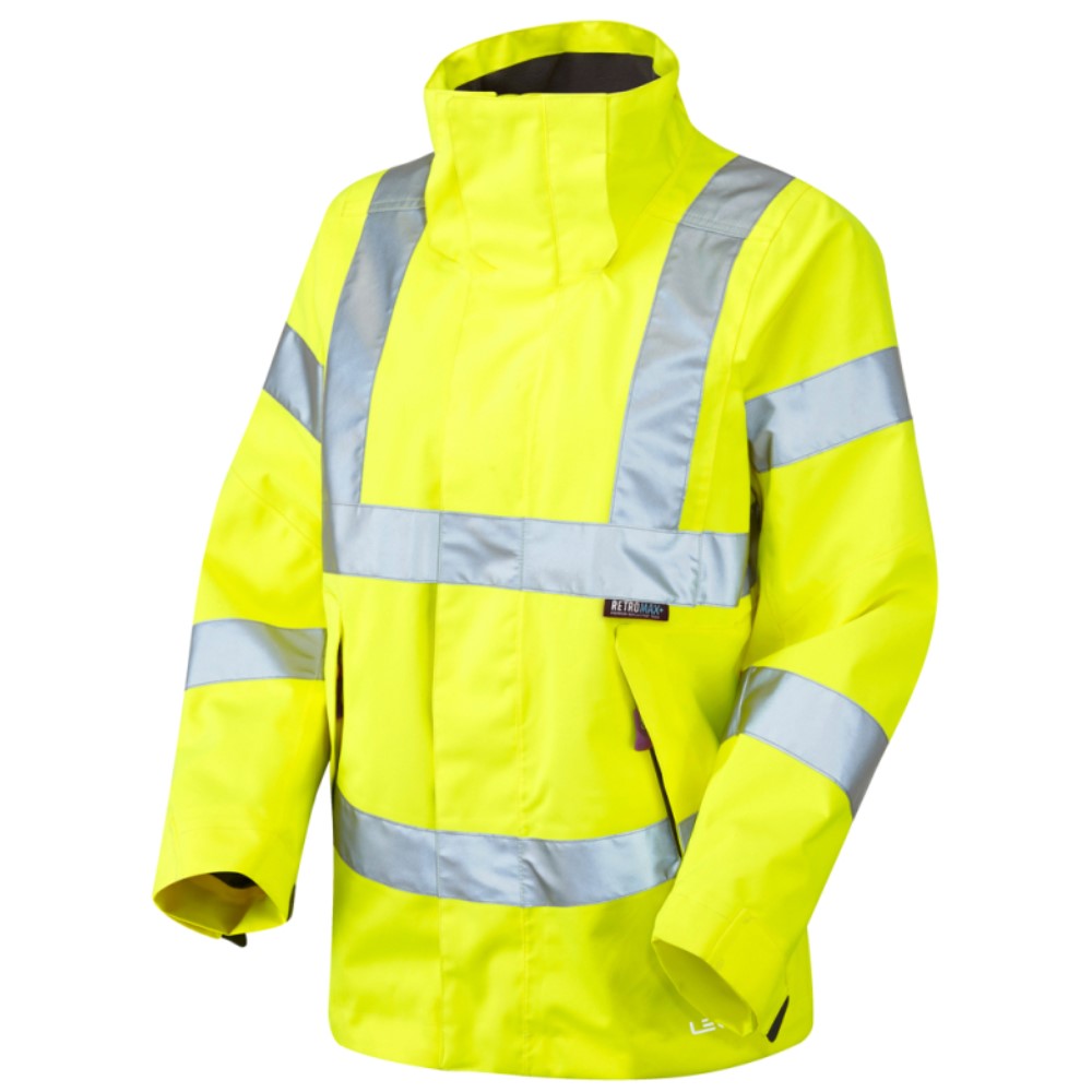 Ladies Premium High Visibility Yellow Breathable Waterproof Jacket