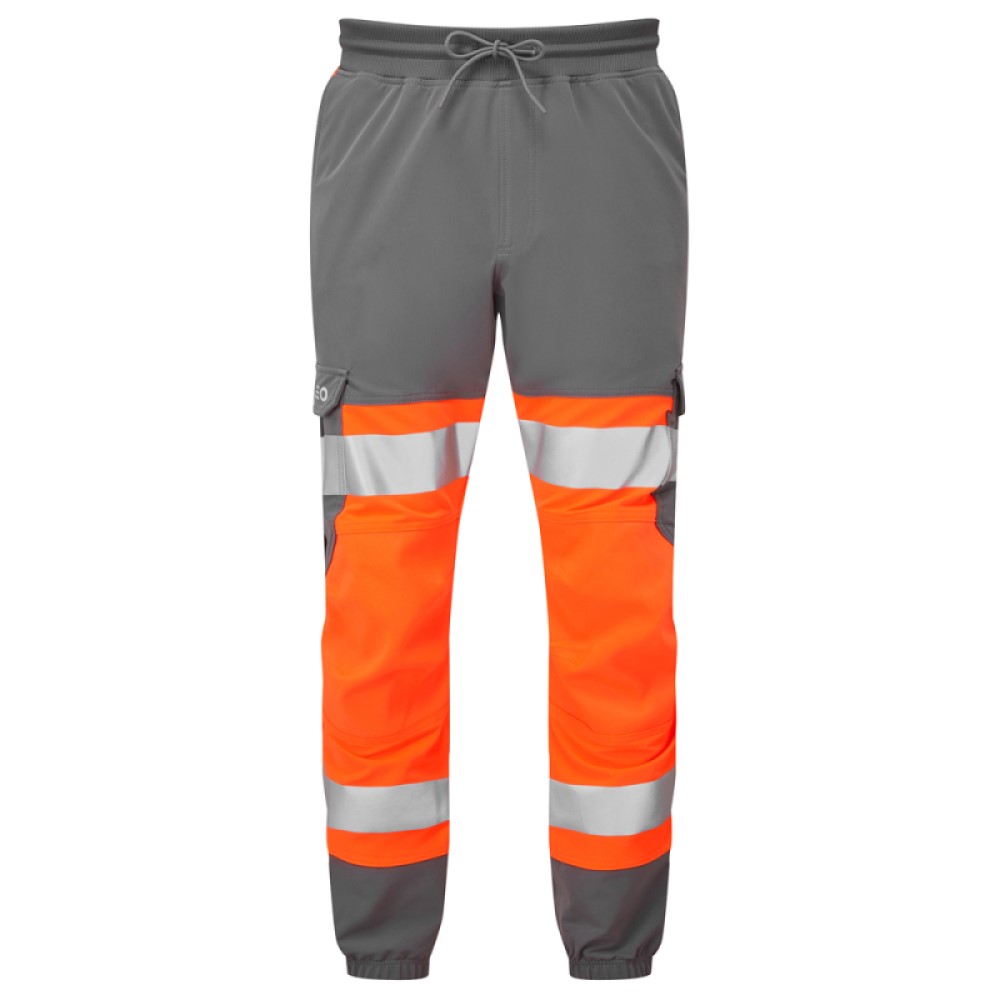 High Visibility Orange & Grey Leo Hawkridge Stretch Jogging Trouser