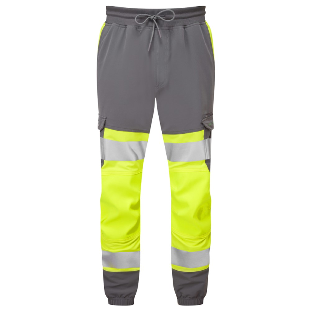 High Visibility Yellow & Grey Leo Hawkridge Stretch Jogging Trouser