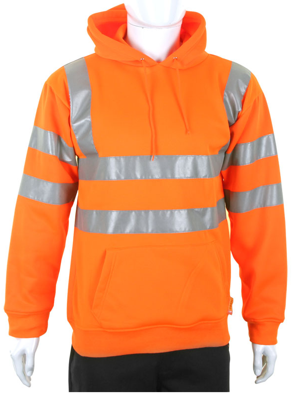 aucune Fermeture Éclair Pull Over Sweat à capuche Safety Workwear Hi Vis Haut Viz Orange Sweat à capuche 