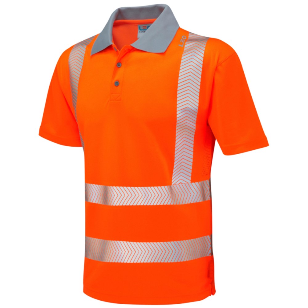 Superior Leo Woolacombe Coolviz High Visibility Orange Advanced Polo Shirt