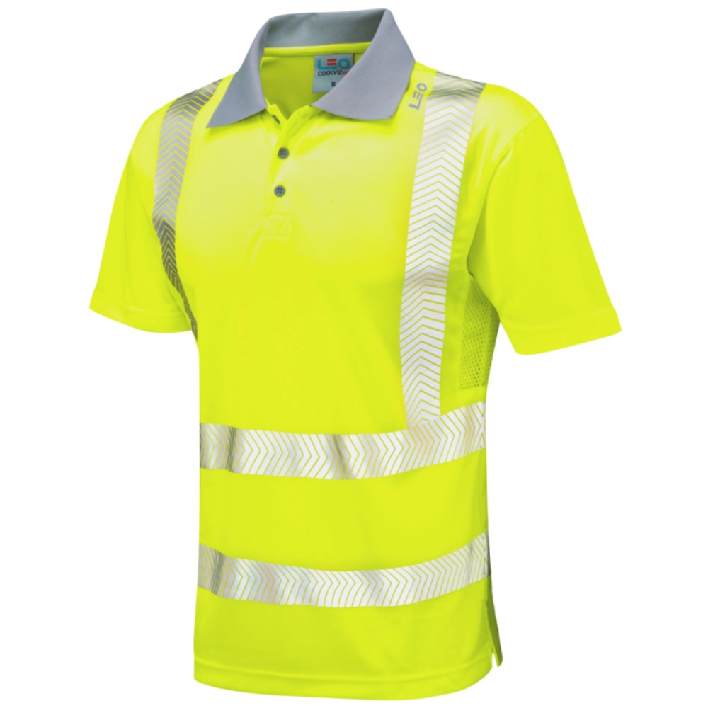 Superior Leo Woolacombe Coolviz High Visibility Yellow Advanced Polo Shirt