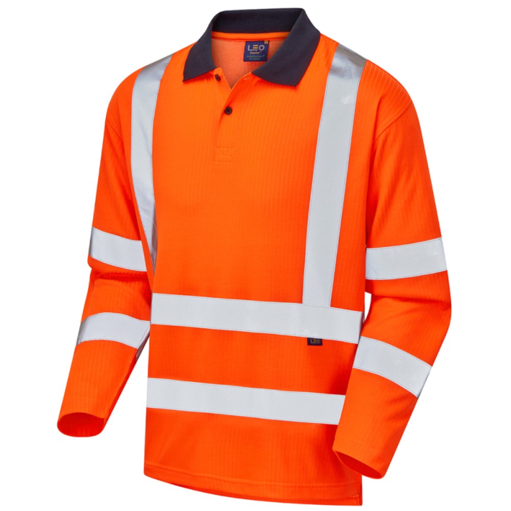 Long Sleeve Superior Swimbridge P05 High Visibility Orange Advanced Polo Shirt