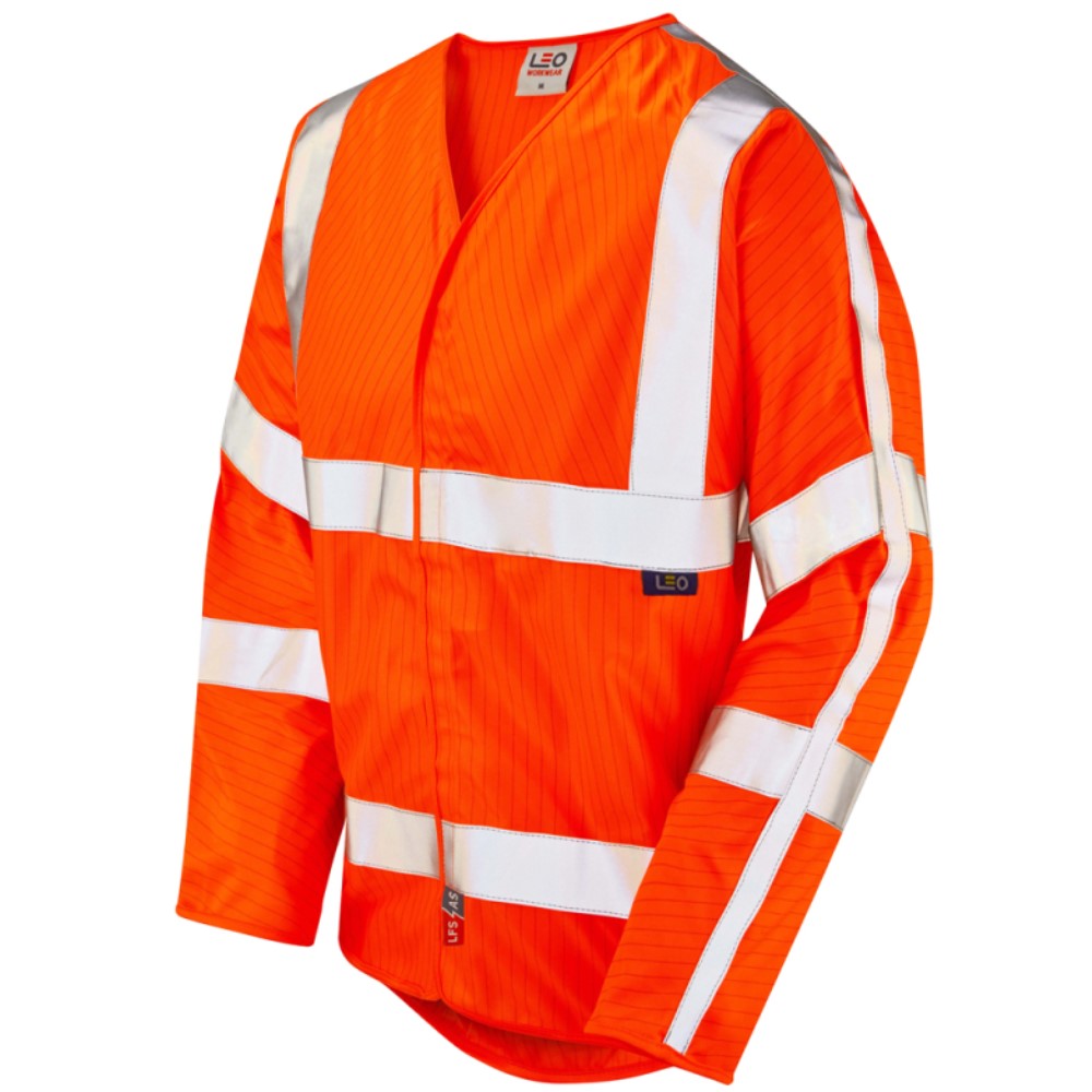 Meshaw Limited Flame Spread / Anti-Static Hi Vis Orange Sleeved Waistcoat