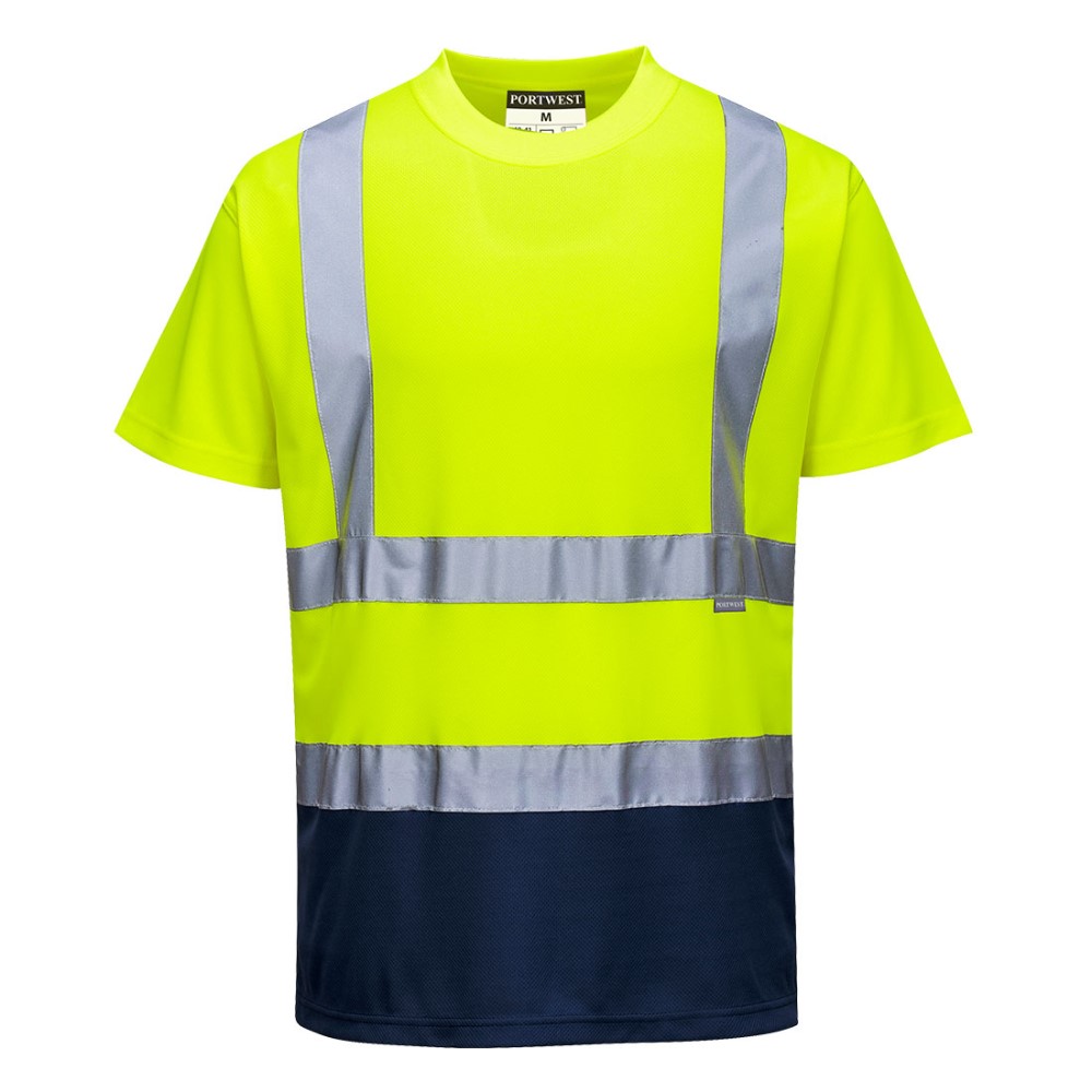 Portwest Breathable Hi-Vis Yellow/Navy T-Shirt S378