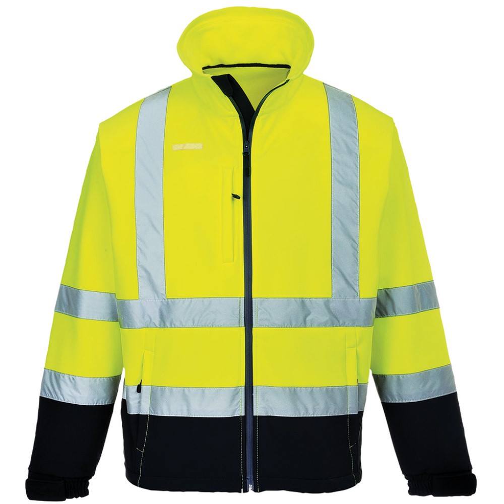 High Visibility Yellow Navy S425YNR Portwest Softshell Jacket