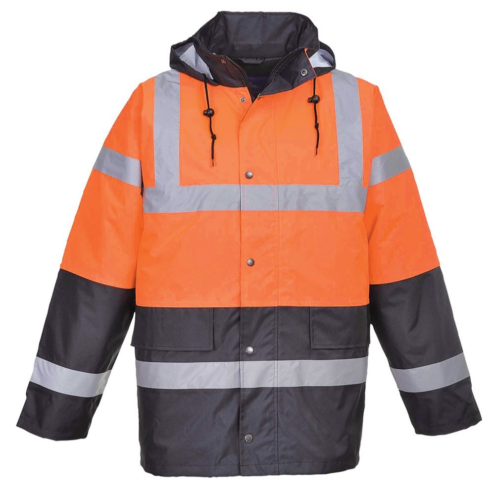 Portwest S467 High Visibility Two Tone Contrast Waterproof Winter Traffic Jacket In 3 Colours