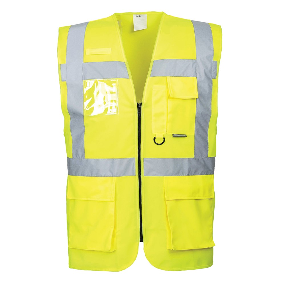 Portwest S476 Berlin Executive High Visibility Vest In Yellow, Orange Or Red