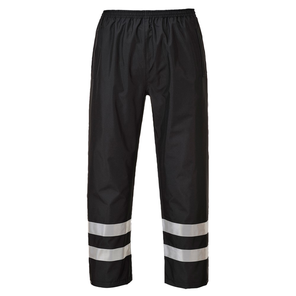 High Visibility Black Waterproof Overtrousers