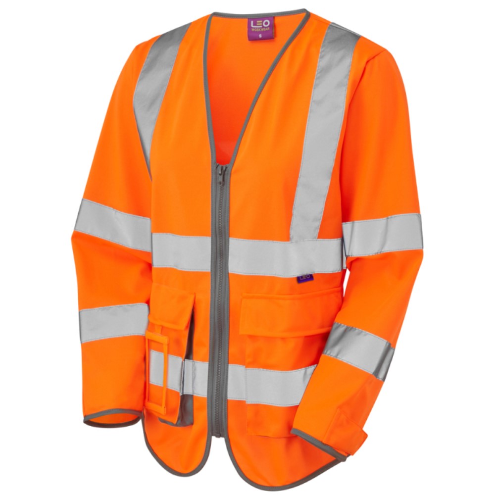 Ladies High Visibility Orange Beaworthy Superior Sleeved Vest EN ISO 20471 Class 2