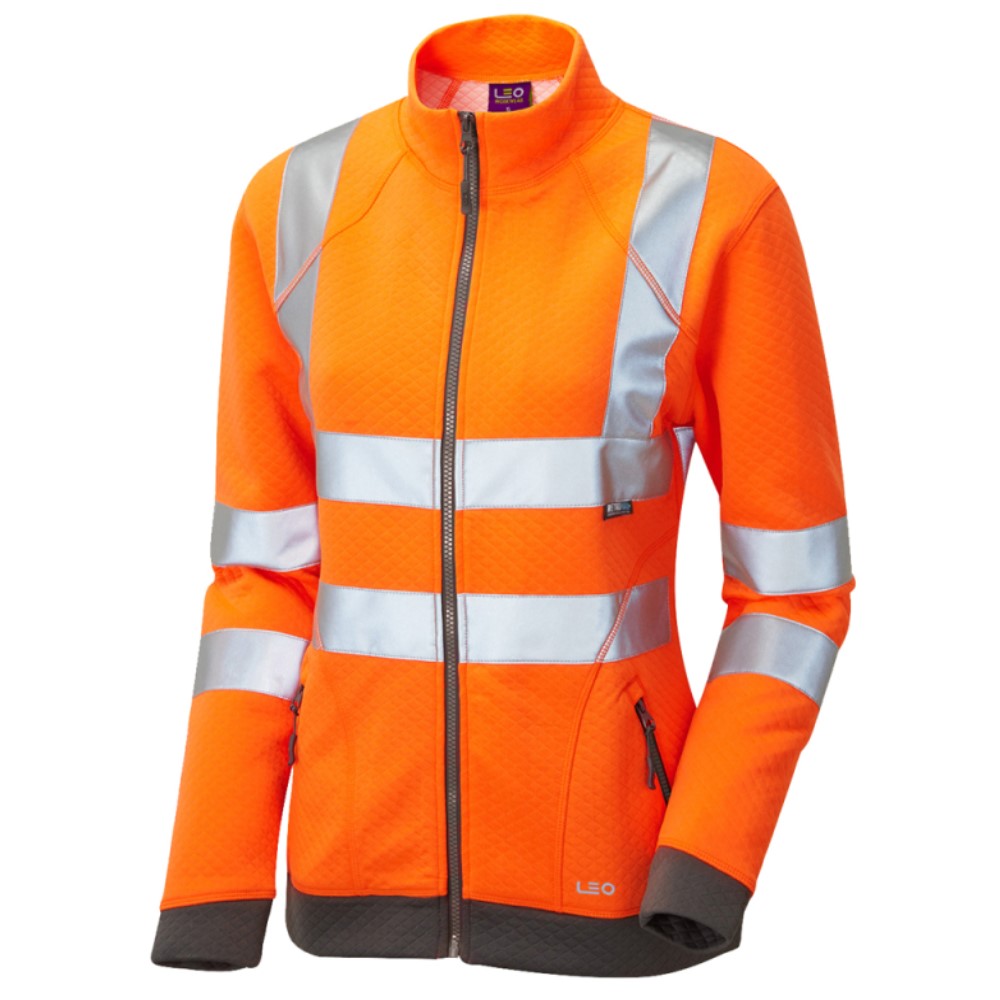 High Visibility Orange Hollicombe SSL03 Ladies Zipped Sweatshirt