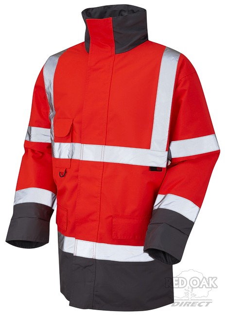 High Visibility Red & Grey Superior Waterproof Jacket - ENISO 20471 ...
