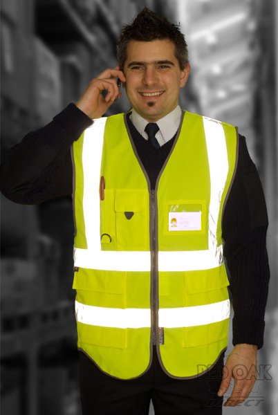 Hi Vis Vest Yellow Orange High Viz Visibility Waistcoat Safety Work Lot EN 20471 