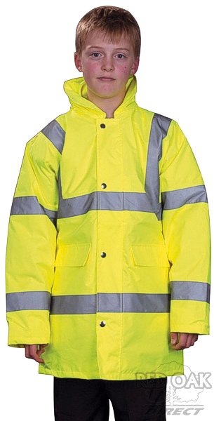Police Officer Premium Kids Hi Vis Yellow Parka Jacket Reflective High Visibility Safety Childs Coat By Brook Hi Vis 