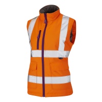 Ladies Sandymere Premium High Visibility Orange Bodywarmer
