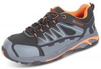 Safety Trainer Shoe - Black, Orange & Grey S3 With Non Metallic Toe Cap And Midsole