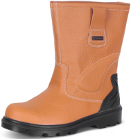Premium Safety Leather Rigger Boots With Steel Toe Cap, Mid Sole, & TPU Structured Heel Support