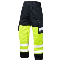 High Visibility Superior Yellow & Navy Cargo Trousers ENISO 20471