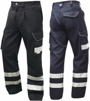 High Visibility Black Or Navy Leo Superior Cargo Trousers CT02