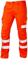 High Visibility Orange Leo Kingford Stretch Superior Cargo Trousers ENISO 20471