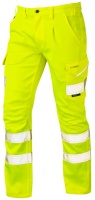 High Visibility Yellow Leo Kingford Stretch Superior Cargo Trousers ENISO 20471