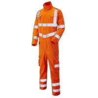 Leo Molland Poly Cotton Orange Coverall Class 3 & RIS-3279-TOM Rail Standards