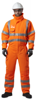 Leo Watertown ISO 20471 Class 3 & RIS-3279-TOM Rail Standards EcoViz 10KX Waterproof Stretch Coverall Orange