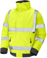High Visibility J01 Superior Yellow Waterproof Bomber Jacket ENISO20471 Class 3