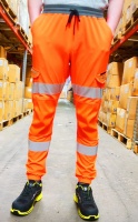 High Visibility Orange Leo Hawkridge Stretch Jogging Trouser