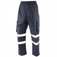 High Visibility Navy Blue Superior Appledore Waterproof Cargo Overtrousers
