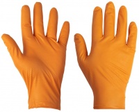 Orange Diamond Grip Nitrile Heavyweight Disposable Mechanic's Gloves