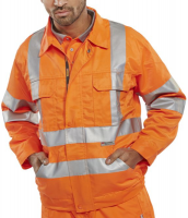 Rail Spec High Visibility Orange Poly Cotton Jacket