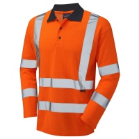 Long Sleeve Superior Swimbridge P05 High Visibility Orange Advanced Polo Shirt