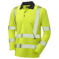 Long Sleeve Superior Swimbridge P05 High Visibility Yellow Advanced Polo Shirt