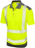 Short Sleeve Leo Peppercombe Superior Coolviz Plus High Visibility Yellow/Grey Advanced Polo Shirt