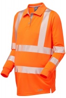 Leo High Visibility Orange Coolviz Ultra Yarnacott Ladies Maternity Sleeved Polo Shirt