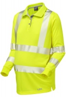Leo High Visibility Yellow Coolviz Ultra Yarnacott Ladies Maternity Sleeved Polo Shirt