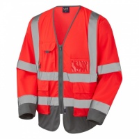 High Visibility Superior Red & Grey Lightweight Jacket ENISO 20471 Class 3
