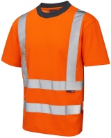 Leo T01 Newport Comfort Eco-Viz High Visibility Orange T-Shirt