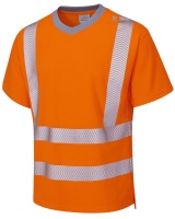 Leo Workwear T03-O Larkstone High Visibility Orange Coolviz Plus T-Shirt