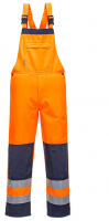 High Visibility Orange & Navy Girona Poly Cotton Bib & Brace Overall